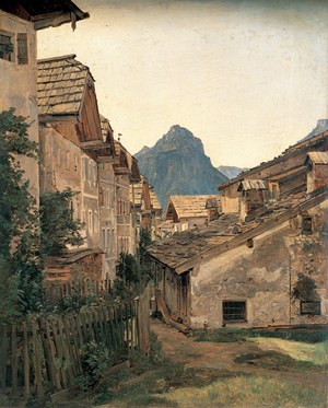 Gasse in Sankt Wolfgang, 1835 (painting on wood)