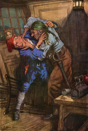 Illustration for Treasure Island by Robert Louis Stevenson (colour litho)