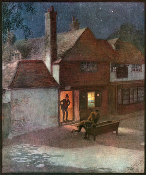 The Untimely Downfall of the Reverend Mr. Stiggins (colour litho)