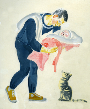 Illustration from 'Grievance' by Agniya Barto, 1966 (gouache on paper)