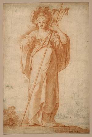 The Cuman Sibyl, c.1630 (sanguine & black chalk on paper)