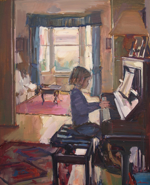 At the piano, 2009 (oil on canvas)