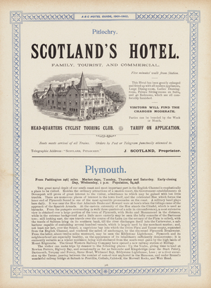 Page from the ABC Hotel Guide for Travellers and Tourists, 1901-2 (litho)