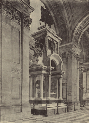 The Wellington Monument, St Paul's Cathedral (b/w photo)