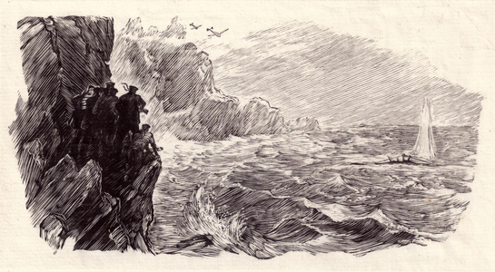 Illustration from "Eaglettes" by Abdurakhman Absalyamov, 1952 (woodcut)