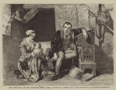The Invention of the Stocking Loom (engraving)