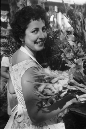 Spain - woman, Spain, smile, flowers, sunshine, dress