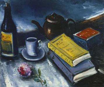 Still Life with Books; Nature Morte aux Livres, (oil on canvas)
