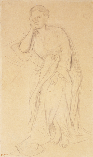 Eugenie Fiocre, study for Mlle Fiocre in the ballet The Source, c.1867 (pencil on paper laid on board)