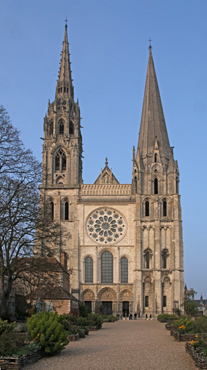 A view of the west façade