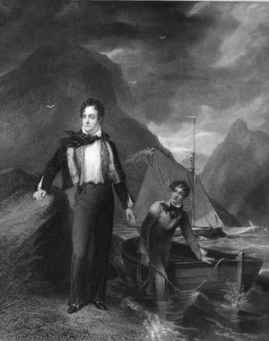 Lord Byron, English poet (engraving)