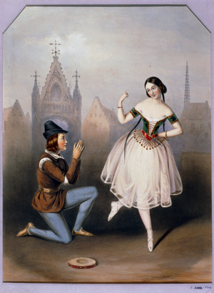 Carlotta Grisi as Esmeralda and Jules Perrot as Gringoire - La Esmeralda, ballet in 3 acts … (litho)