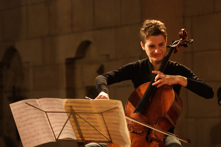 Anne Gastinel, French cellist, (B. 1971). Auvers sur Oise festival, June 2008