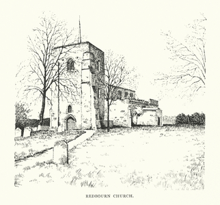 Redbourn Church (litho)