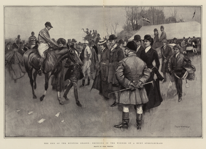 The End of the Hunting Season, bringing in the Winner of a Hunt Steeplechase (litho)