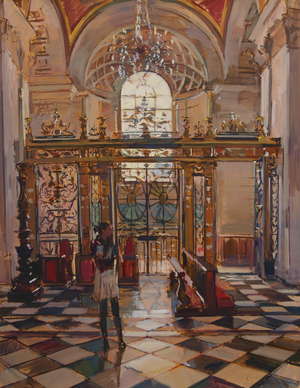 The Tijou Gates at St Paul’s Cathedral, 2015 (oil on canvas)
