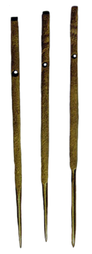 China: Gold acupuncture needles from Mancheng Tomb 1, 2nd century BCE, Hebei Provincial Museum, Shijiazhuang