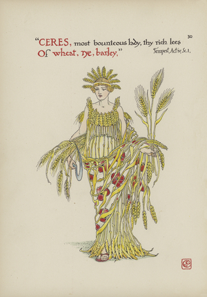 Flowers from Shakespeare's Garden (colour litho)