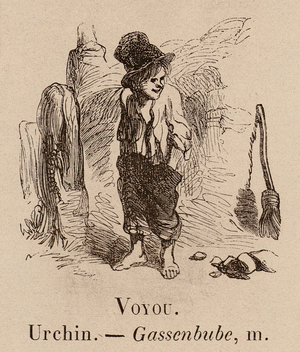 Le Vocabulaire Illustre: Voyou; Urchin; Gassenbube (engraving)