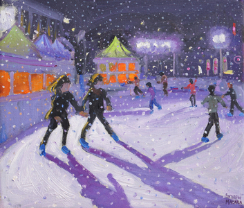 Night skaters, Derby, 2014 (oil on canvas)