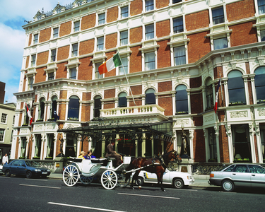 Shelbourne Hotel, Dublin, Co Dublin, Ireland; Horse-Drawn Carriage Outside Shelbourne Hotel (photo)