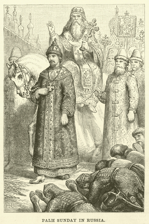 Palm Sunday in Russia (engraving)