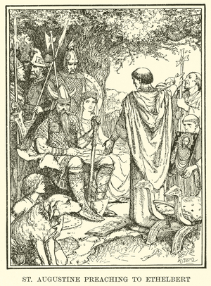 St. Augustine Preaching to Ethelbert (engraving)