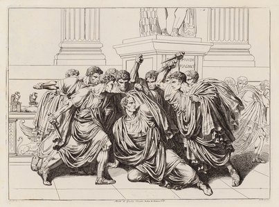Assassination of Julius Caesar, 44 BC (etching)