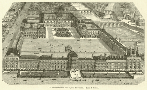 Vue generale du Louvre, prise du jardin des Tuileries (engraving)