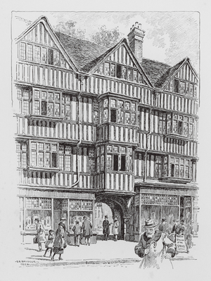 Entrance to Staple Inn, Holborn (litho)
