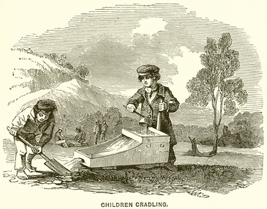 Children cradling (engraving)