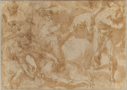 The Conversion of Saint Paul (chalk, pen & ink and wash on paper) (recto of 475958)