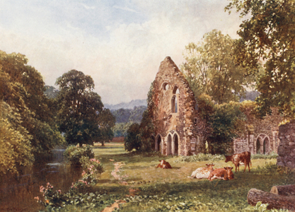 Waverley Abbey, near Farnham (colour litho)