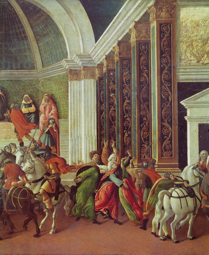 The Story of Virginia (detail of the right: killed by her father Virginius), 1500-04 (tempera on panel)