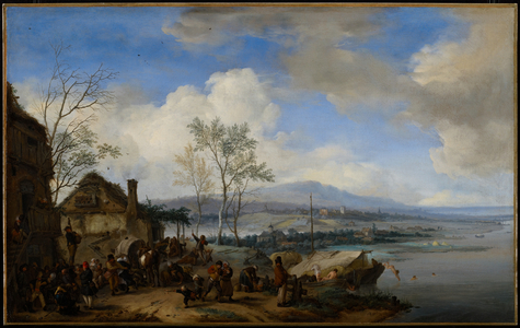 Merry and Rowdy Peasants at an Inn, 1653 (oil on canvas)