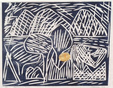 The Wood's in Trouble, 2015 (woodcut and joss paper)