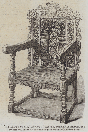 "My Lady's Chair," at Corby Castle, formerly belonging to the Countess of Derwestwater (engraving)