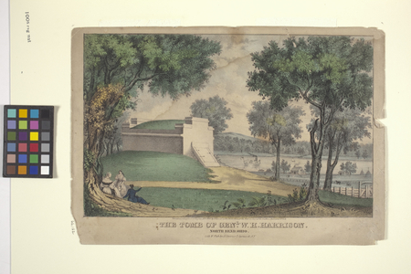 The Tomb Of Genl. W. H. Harrison (hand-coloured lithograph)