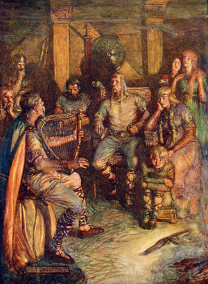 Celtic minstrels singing