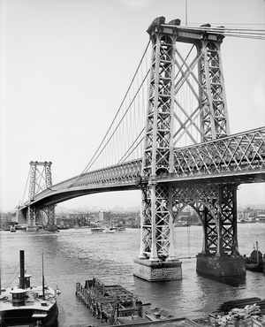 Williamsburg Bridge, New York City, New York, USA, Detroit Publishing Company, 1903 (b/w photo)