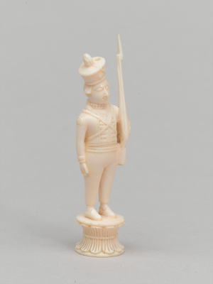 White pawn, chess piece, India, 1820 circa (ivory)