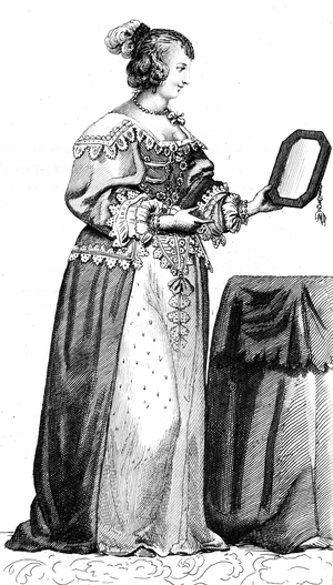 French vintage clothes XVI century Luis kingdom XIII, King of France and Navarre, Louis XIII, Louise Mottier De Lafayette