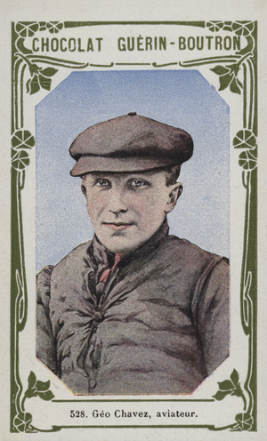 Geo Chavez, aviateur (coloured photo)