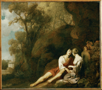 Lovers in a landscape (painting on canvas)