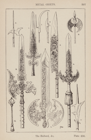 Ornament: Metal Objects, The Halberd, etc (engraving)