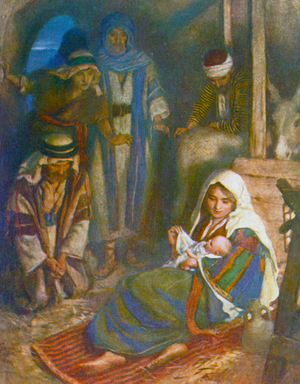 The Nativity, Luke, 2, 16 (colour litho)