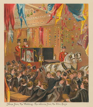 Home from the Wedding-The Welcome from the Eton Boys (chromolitho)