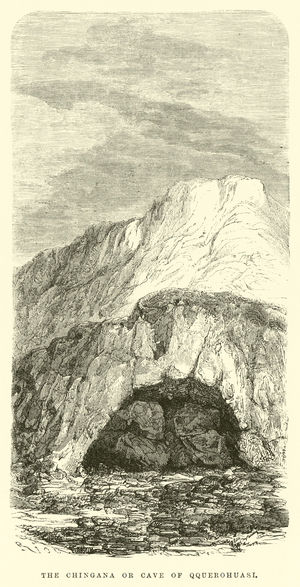The Chingana or cave of Qquerohuasi (engraving)