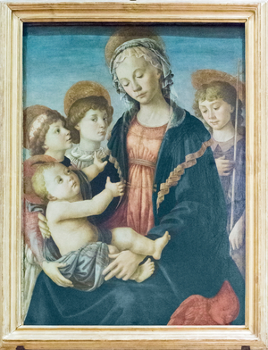 Madonna and Child with saint John the Baptist and two angels, c.1470 (panel)