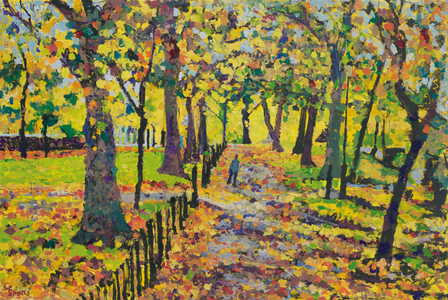 Autumn, Highbury Fields, 2016 (oil on paper)